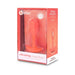 b-Vibe Vibrating Snug Plug small size in orange with packaging showing product details and branding.