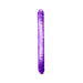 Double-ended flexible dildo in translucent purple with textured surface and rounded tips on both ends.