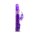 Purple B Yours Beginner's Bunny vibrator with rotating beads and clitoral stimulator on white background.