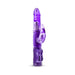 Purple B Yours Beginner's Bunny vibrator with rotating beads, gyrating shaft, and clitoral stimulator with dual controls.