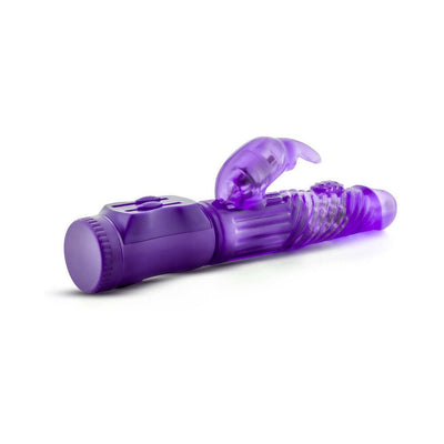 Purple B Yours Beginner's Bunny vibrator with rotating beads and clitoral stimulator, designed for beginner use.