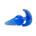 Blue large tapered anal plug with rounded bulb and ergonomic flared base, made from smooth body-safe material.