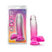 B Yours Sugar Magnolia 7-inch fuchsia dildo with suction cup base shown in packaging and standing upright.