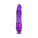 Purple realistic textured vibrator with adjustable twist dial base, 9 inches long, designed for comfortable use.