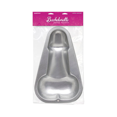 Metal novelty cake pan shaped for adult-themed bachelorette party favors in original packaging.