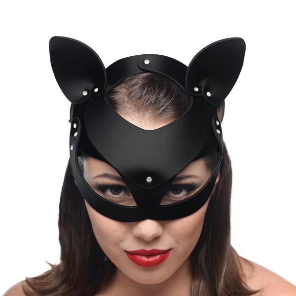 Bad Kitten Leather Cat Mask Black O/S | SexToy.com