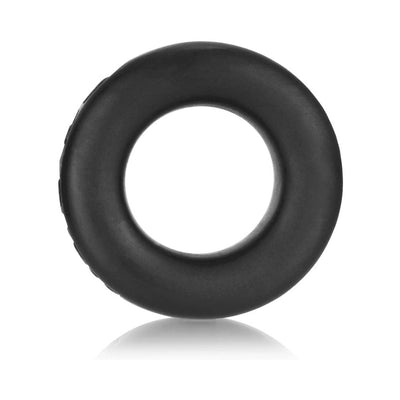 Small black silicone ballstretcher ring with smooth, flexible texture and rounded edges.