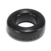 Small black silicone ballstretcher ring with Atomic Jock branding embossed on the side.