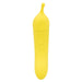 Yellow Banana Cream Air Pulse & G-Spot Vibrator with curved tip and smooth silicone finish on white background.