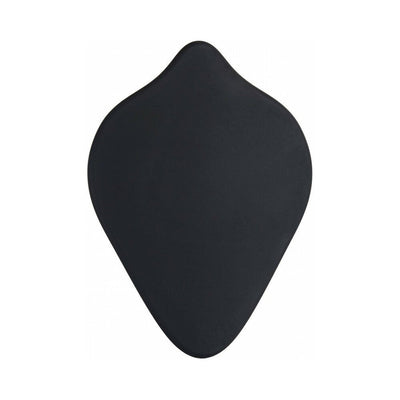 Black silicone double-bump stimulation cushion with a flat backside for dildo base compatibility.