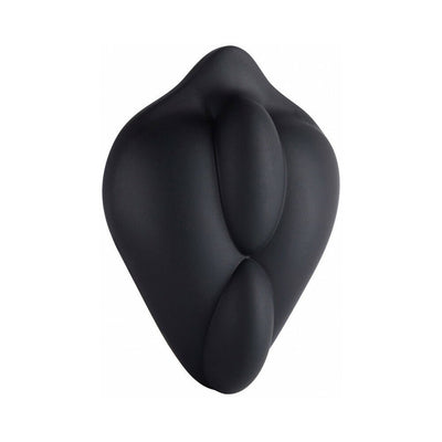 Black B.Cush by Banana Pants with a double-bump design for comfortable base stimulation and versatile use.