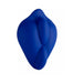 Midnight blue silicone BumpHer sleeve with double-bump design for enhanced comfort and stimulation during harness play.