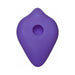 Purple silicone BumpHer sleeve with a central hole and contoured shape for strap-on enhancement.