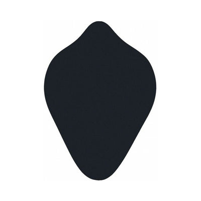 Black silicone grind pad with contoured shape designed for discreet, comfortable intimate wear and stimulation.