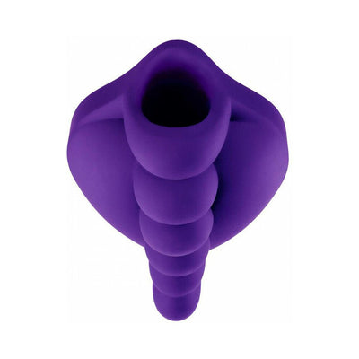 Purple silicone Honeybunch grip with textured, contoured design for versatile intimate play and bullet vibe compatibility.