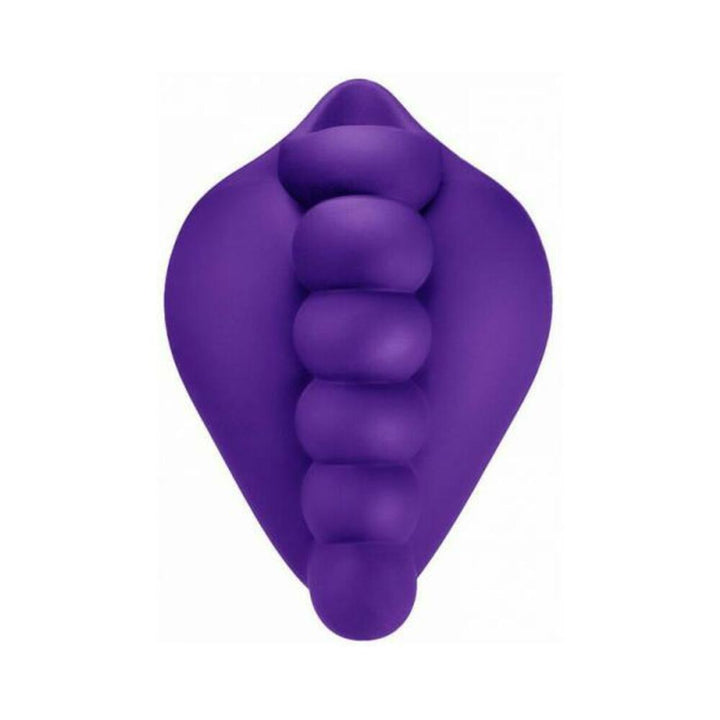 Purple silicone Honeybunch grip with textured rounded nubs designed for versatile intimate use and comfort.