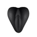 Black silicone Lippi cushion with plump lips and a slit, designed for stimulation and use with strap-on bases.
