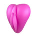 Hot pink silicone Lippi cushion with soft lips design for base stimulation and grinding.