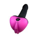 Black dildo with a hot pink silicone Lippi stimulator cushion featuring plump lips and a cavity for a bullet vibe.