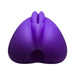 Purple silicone Lippi cushion with a slit and cavity designed for stimulation and secure dildo base attachment.