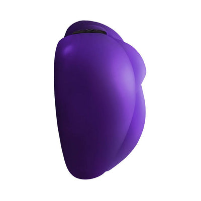 Purple silicone Lippi cushion with plump lips and cavity for bullet vibe or manual stimulation.