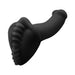 Black silicone dildo base cover with soft, flexible textured tips designed for enhanced stimulation and versatile use.
