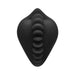 Black silicone dildo base cover with textured ridges down the center, designed for enhanced stimulation.