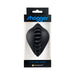 Black Shagger silicone dildo base cover in clear retail packaging with blue logo and branding.