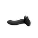 Black silicone dildo base cover with flexible textured tips designed for enhanced stimulation and versatile use.