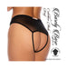 Barely Bare Crotchless Mesh Brief With Vibrating Finger Ring Black O/s - SexToy.com