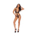 Barely Bare Strappy Bikini Teddy With Vibrating Finger Ring Black O/s - SexToy.com