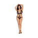 Barely Bare Strappy Bikini Teddy With Vibrating Finger Ring Black Queen Size - SexToy.com
