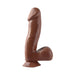 Basix Rubber Works 6.5 inch realistic dildo in black with suction cup base for hands-free use.