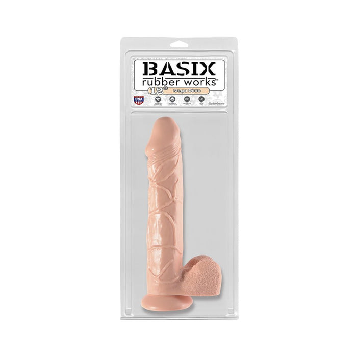 Basix Rubber Works 12 inches Mega Dildo Beige | SexToy.com
