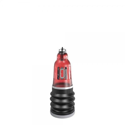 Clear Bathmate Hydromax 3 water-based pump with black accordion-style base for size enhancement and firmness.