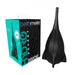 Bathmate Hydro Rocket Douche with ergonomic black bulb and detachable nozzle next to its teal and black packaging box.