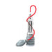 Clear Bathmate Hydroxtreme 7 hydropump with red hose and gray handball pump attachment on white background.