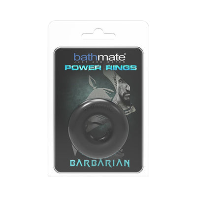 Black Bathmate Barbarian Power Ring in branded packaging with warrior-themed design.