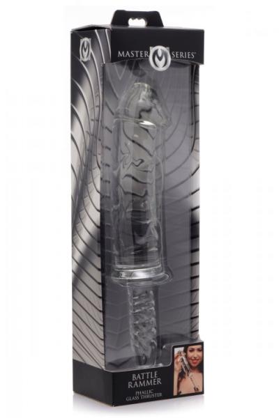 Battle Rammer Phallic Glass Thruster Dildo Clear | SexToy.com