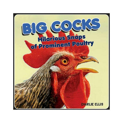Cover of the book Big Cocks featuring a close-up photo of a rooster with bold red comb and wattles.