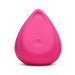 Compact rose berry pink Biird Evii personal massager with plus and minus buttons on smooth silicone surface.
