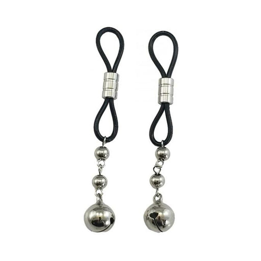 Bijoux De Nip Nipple Halos W/silver Bells - Black - SexToy.com