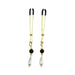 Bijoux De Nip Tweezer Nipple Clamp W/black & Gold Beads W/pearl - Gold - SexToy.com