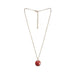 Gold chain necklace with a round red jasper gemstone pendant for Aries zodiac sign.