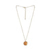 Gold chain necklace with round citrine gemstone pendant, part of Bijoux Indiscrets Virgo Horoscope Kit.