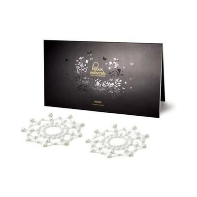 Bijoux Indiscrets Mimi Circles Pearl Pasties with decorative pearl design and elegant black packaging.