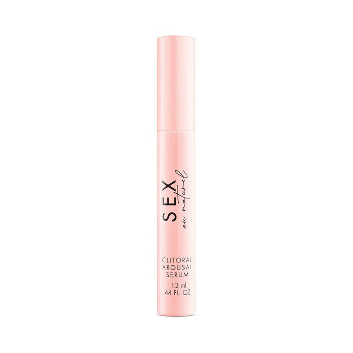 Bijoux Indiscrets Sex au Naturel Clitoral Arousal Serum in a sleek pink 13ml bottle with minimalist black text.