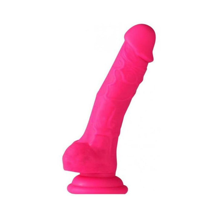 Billee 7 inches Realistic Silicone Dong Neon Pink - SexToy.com