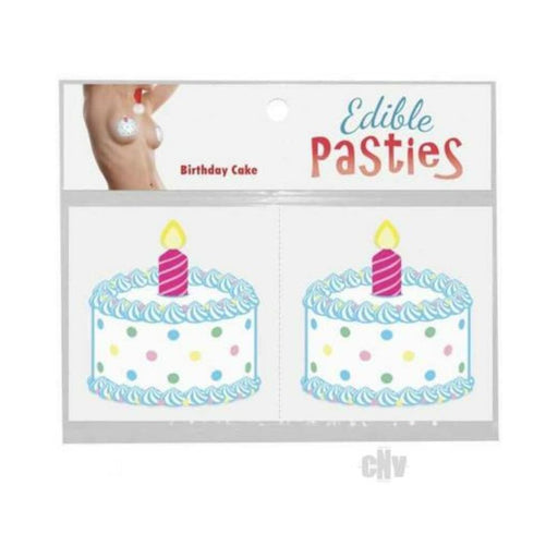 Birthday cake design edible pasties with colorful polka dots and a single pink candle on each cake illustration.
