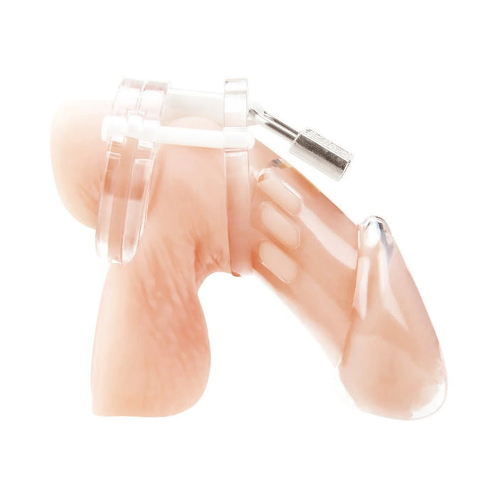 Blue Line Acrylic See-thru Chastity Cage - Clear - SexToy.com